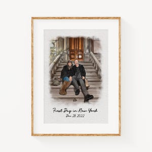 Minimalist Watercolor Family Portrait, Custom Family Gift for Parents, Anniversary, Mother&#39;s Day, Home Wall Art, Watercolor Sketch