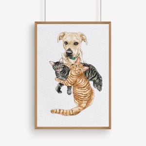Minimal Pet Watercolor Pet Portrait, Pet Memorial Gift, Dog Painting, Pet Loss Gift, Watercolor Illustration, Dog Portraits from Photos