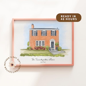 Custom Watercolor House Portrait, Hand-Painted Home Illustration, Personalized Housewarming Gift, House Drawing, Home Decor