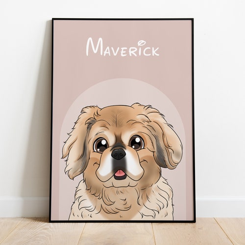 Custom Disneycartoon Pet Portrait Personalized Portraits Etsy
