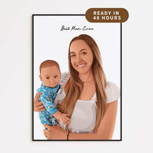 Custom Pet & Family Portrait | Minimalist Faceless Art Print | Hand-Illustrated Cartoon from Photo | Unique Gift for Pet Moms, Families