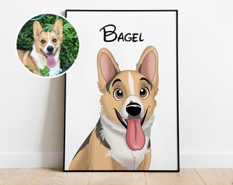 Custom Disney-Cartoon Pet Portrait  | Personalized Portraits | Gifts for Birthday, Anniversary & More | Custom Pet Art | Digital and Prints
