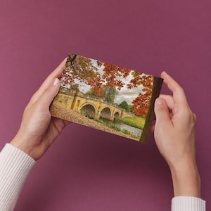 Carte de voeux/carte postale vierge, Golden Arches, Paine's Bridge, Chatsworth, Bakewell, Derbyshire, Peak District