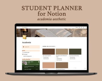 Student Planner for Notion, Digital Download, School Planner, Aesthetic Notion Template, College Planner, Assignment Tracker