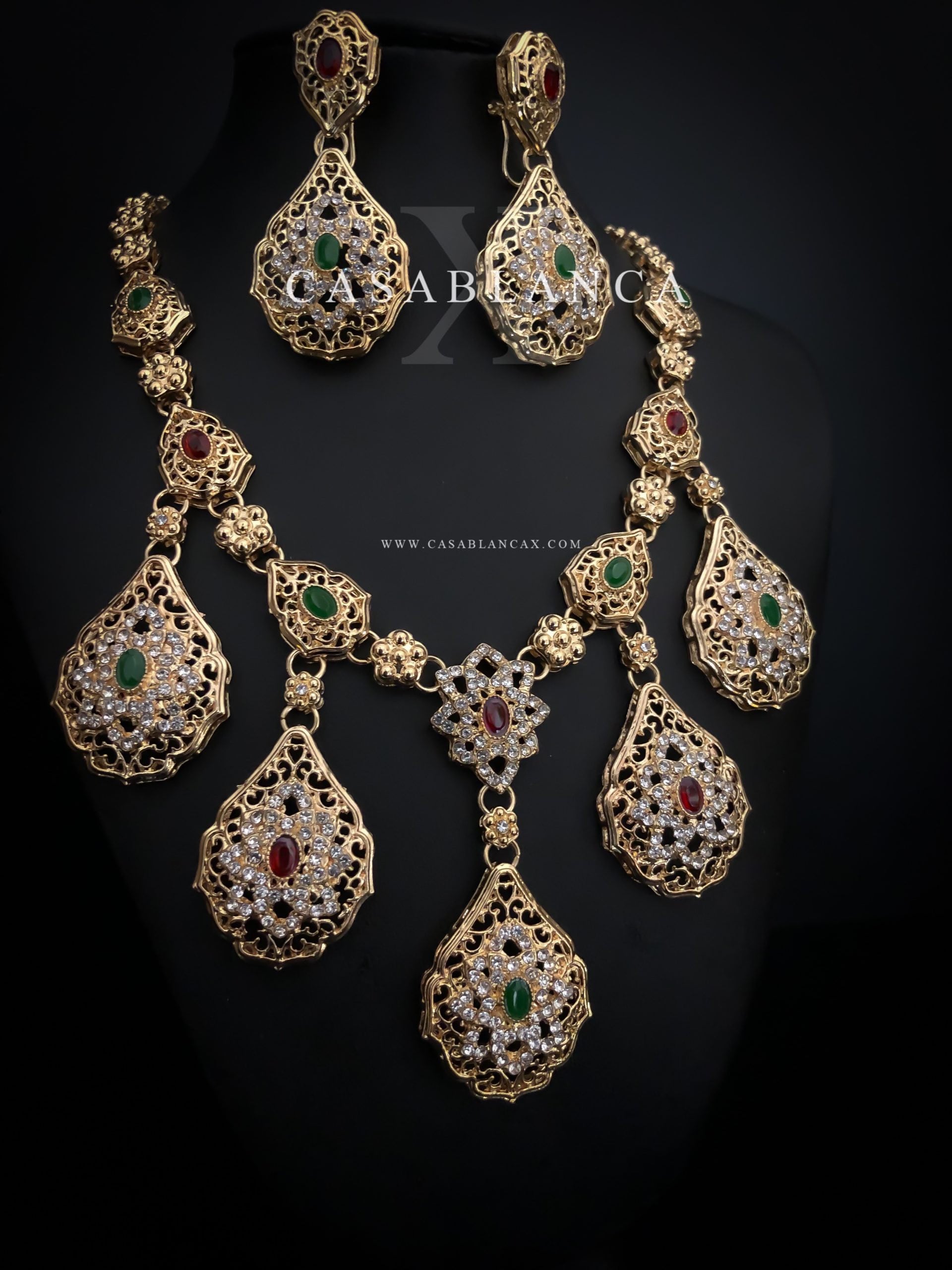 Kessa Turkish Tribal Jewelry Turkish Shape Multi Green Stone