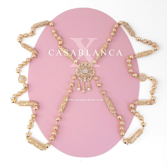 Collier Shamballa Chic De Chez IKITA Paris - Chaîne Pendentif Métal Strass, Sans Nickel, Ajustable