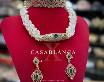 Moroccan Henna Day Jewelry Set Wedding Green - Tariba