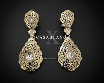 Moroccan Earrings Skali Sfifa Caftan Jewelry Taqlidi Dress Takshita Gold - Samia