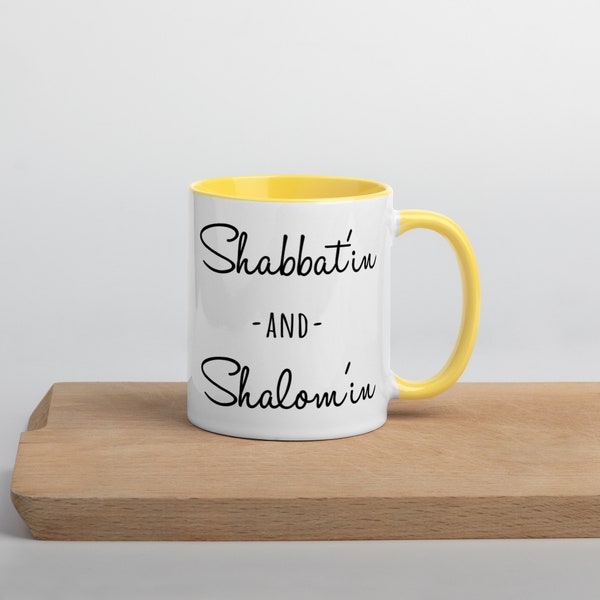 Shabbatin' and Shalomin' Mug: Shabbat Shalom Mug, Messianic Gifts, Torah Mug, Coffee Addict Gift, Black Glossy Mug