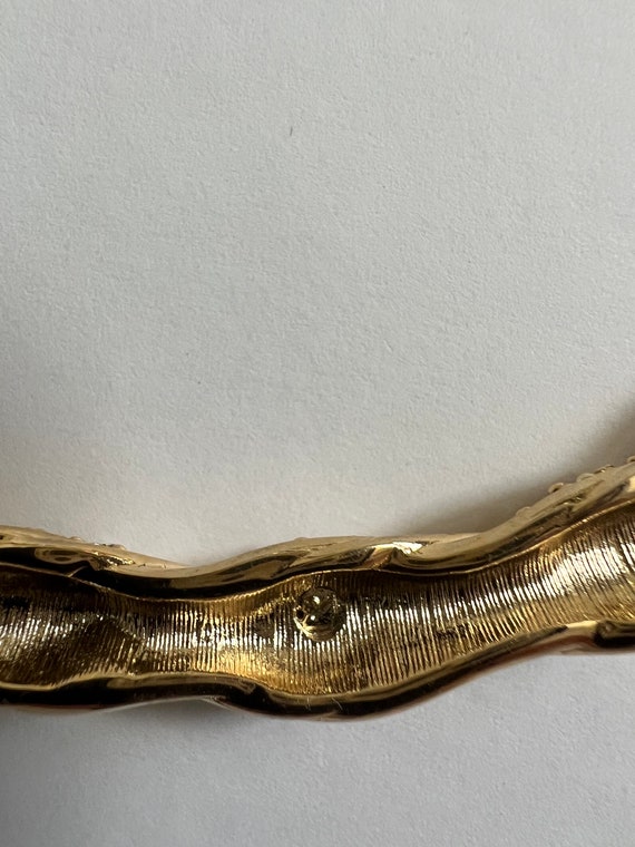 Swarovski Signed Choker Necklace - Gold Tone Mesh… - image 2