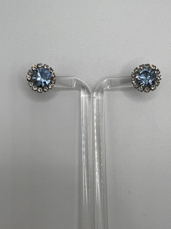 Vintage Style Austrian Crystal Halo Stud Earrings… - image 3