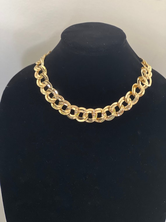 Vintage 1980s New Old Stock Chunky Gold Chain Col… - image 5