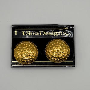 Fabulous Massive NEW OLD STOCK Vintage 1980&#39;s High Quality Round Gold Modern Runway Clip Earrings