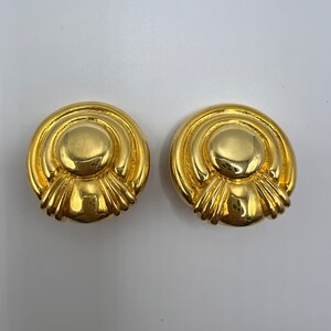 Vintage Massive Gold Clip Earrings Old New Stock