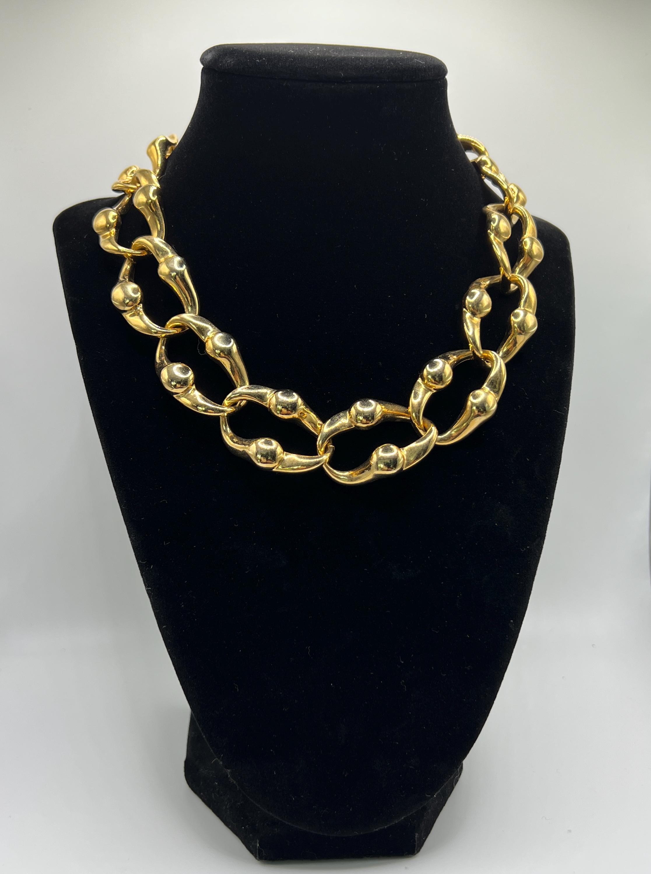 Collier Fantaisie Vintage Gros Maillons - Accessoire Rétro Ancien