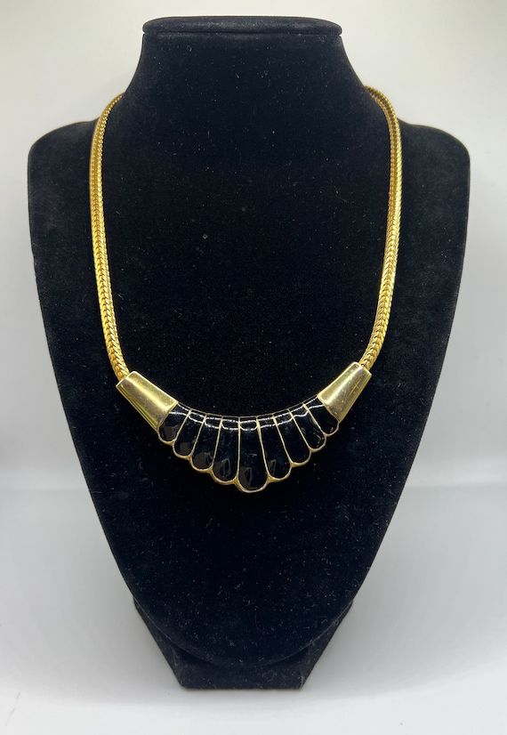 Vintage 1990's Gold With Black Enamel Modern Class