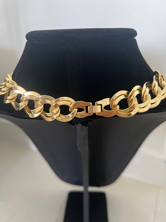 Vintage 1980s New Old Stock Chunky Gold Chain Col… - image 4