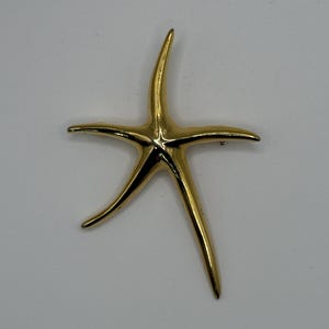 Vintage gold-plated modern starfish brooch