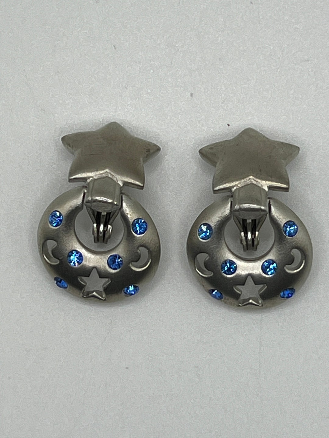 Enamel Earth Sky Star Moon Clip-On Earrings - Screw Back No-Pierce Earrings For Women