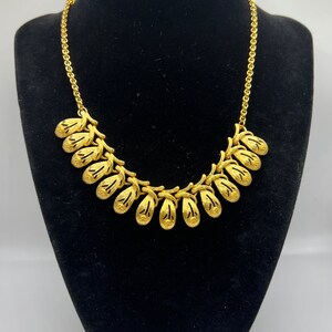 Vintage 1990s JOAN RIVERS Gold Plated Chain Fringe Statement Necklace Fashion Forward Old New Stock Never Worn Signed