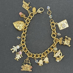 Rare Vintage Wedding / Bridal Kirks Folly Charm Bracelet