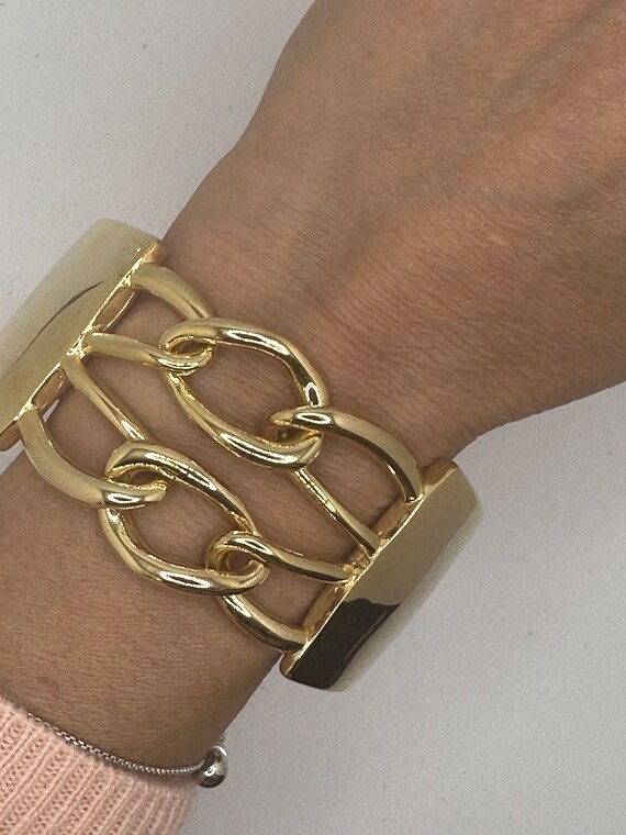 Vintage Givenchy Double Chain Link Bangle Bracelet - image 3