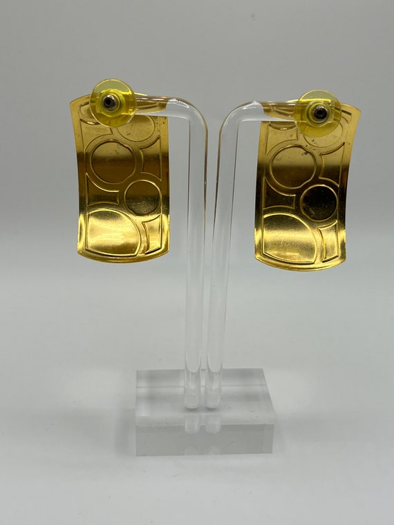 Boucles D'oreilles Anciennes Plaqué Or - Fermoir Clous - Style Vintage