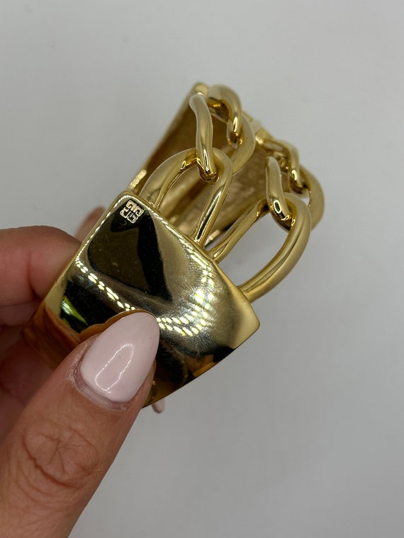 Vintage Givenchy Double Chain Link Bangle Bracelet - image 4
