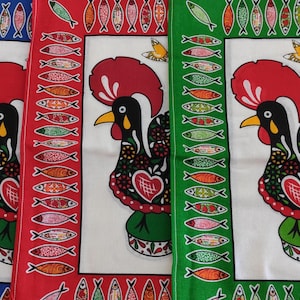 Set of 3 Portuguese Pairs of Traditional tea towel,Kitchen Tablecloth, Portuguese Print,Portuguese Tablecloth,Home Decor 45x60cm Approx.