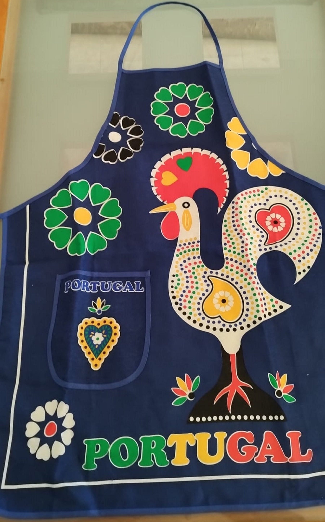 Apron - traditional Portuguese "AVENTAL" - colourful designs, Portuguese rooster,