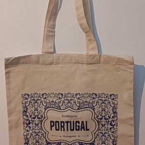Lisbon, Portugal Eco Tote Bag, Totebag  in portuguese tiles, shopping bag, 100% cotton
