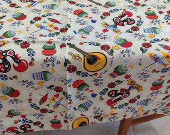Portuguese  Tablecloth, Kitchen Tablecloth, Portuguese Print Tablecloth, Traditional Portuguese Tablecloth, Home Decor 250x150 cm