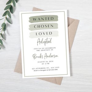 Gottcha Day Invite, Adoption Finalization Invitation, Adoption celebration, Baby shower invite, Courthouse Invite Digital invite template