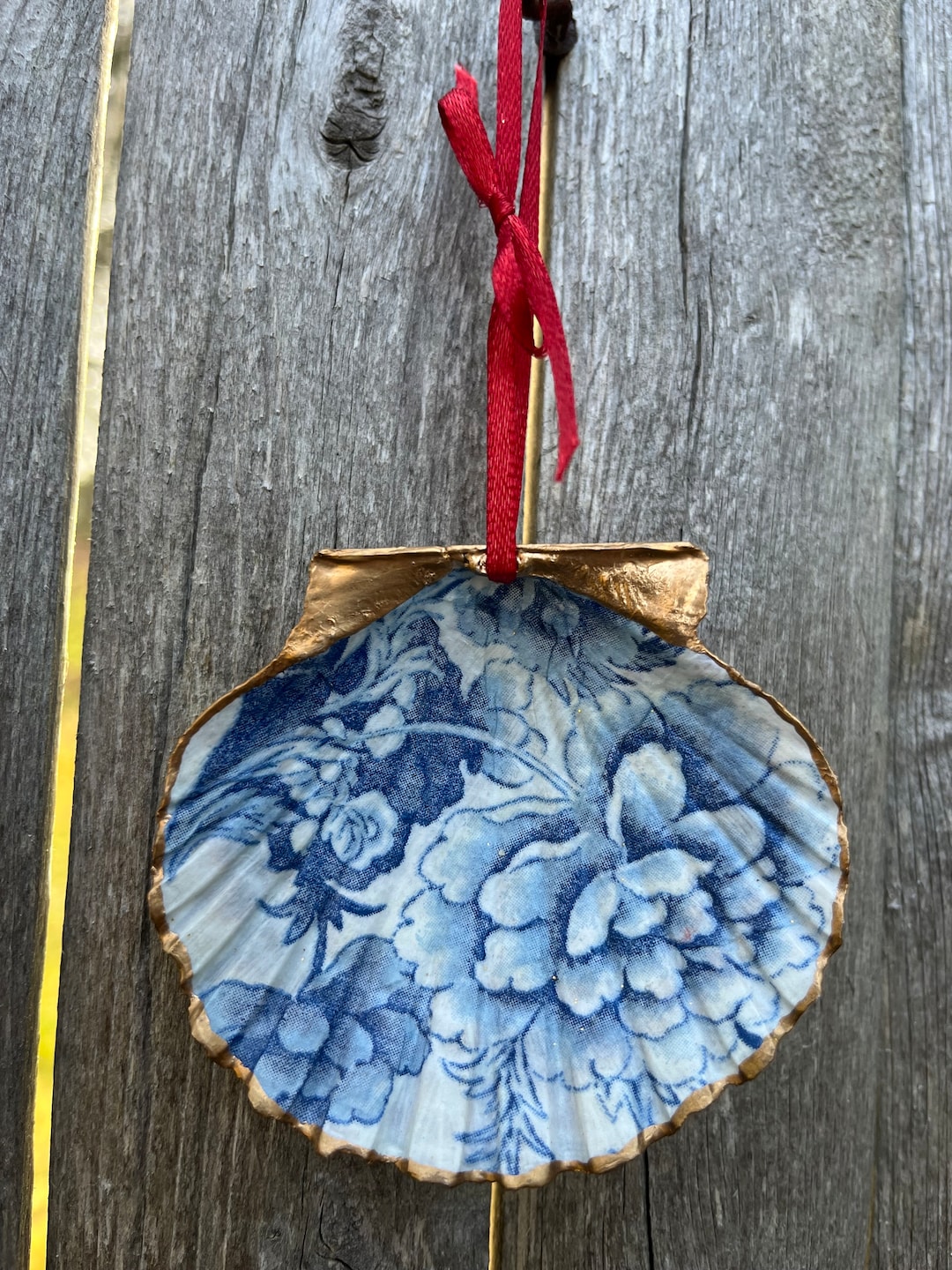 Blue Floral Cape Cod Bay Scallop Shell - Etsy