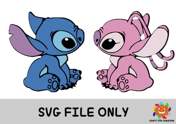 Stitch and Angel SVG - Etsy