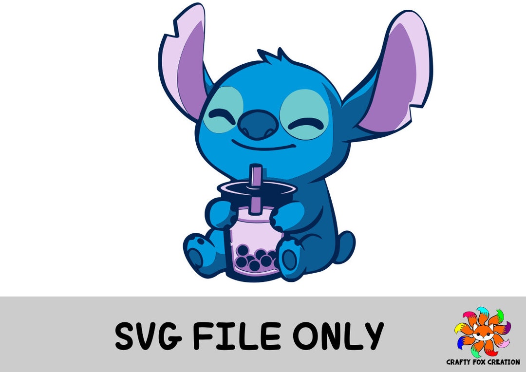 Stitch Bubble Tea SVG Etsy