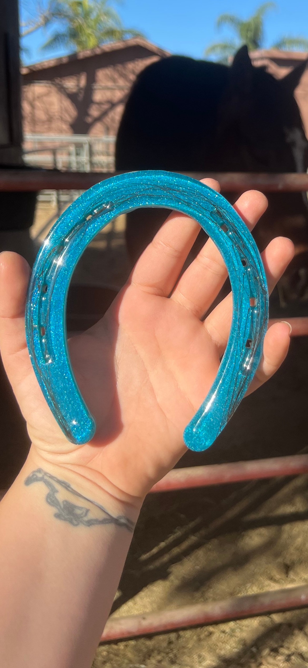 Resin Horseshoe Memento Horse Hair Memorial Preserve Customized Etsy