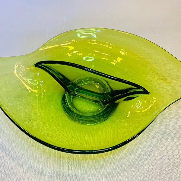 1960s Viking Epic Green Divided Relish Dish