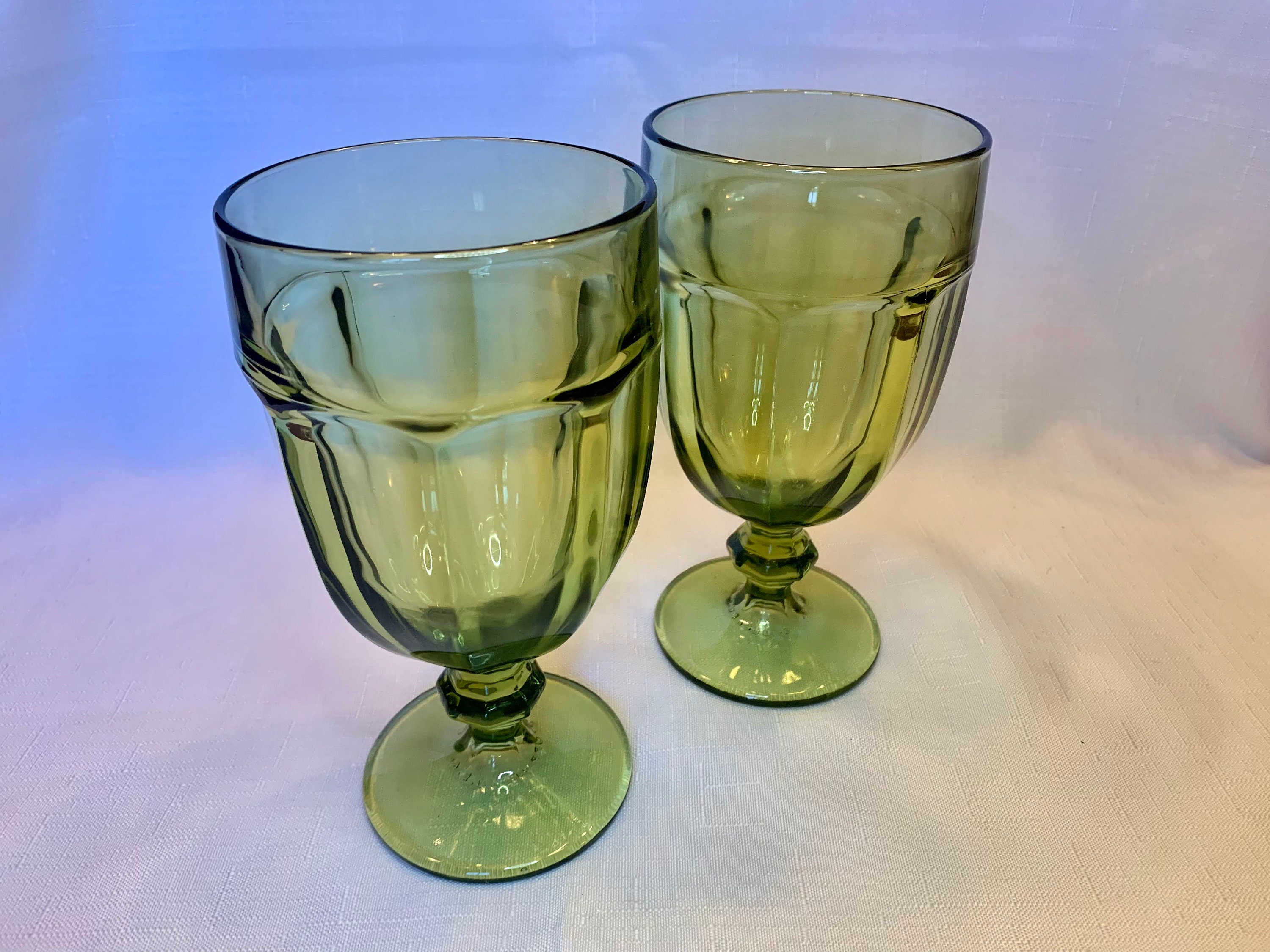 Libbey Vina Olive Stemmed Wine Glasses, Set of 6 