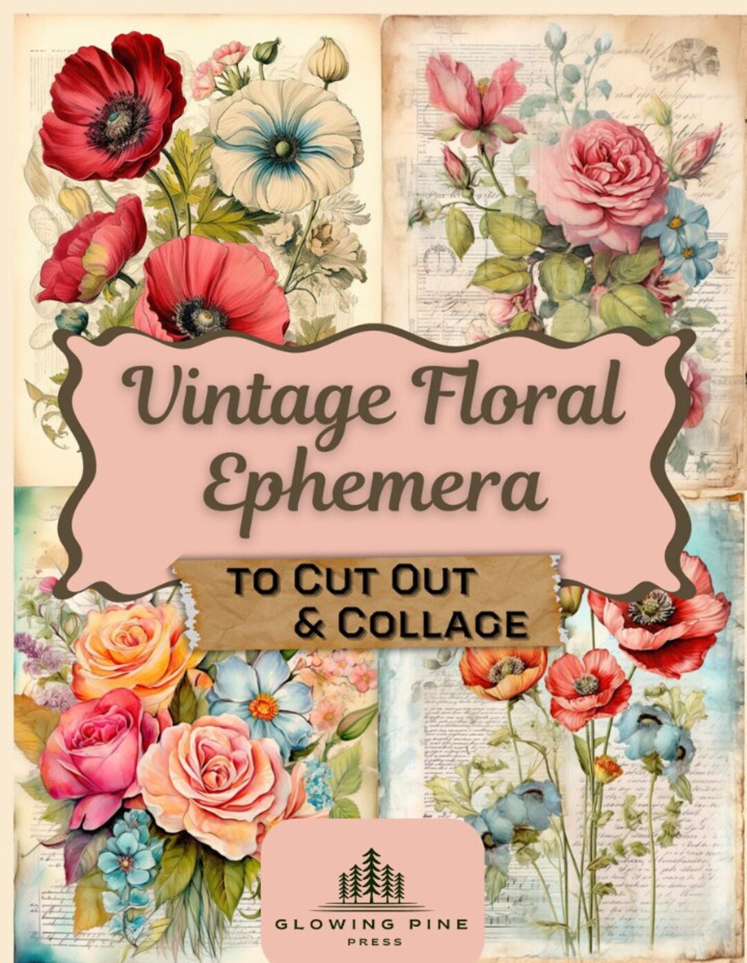 Vintage Floral Ephemera for Junk Journals Printable, Journal Cards ...