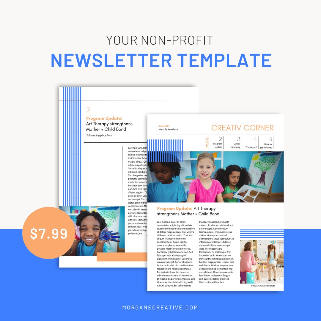 Nonprofit Newsletter TEMPLATE Etsy Nonprofit Newsletter TEMPLATE Etsy