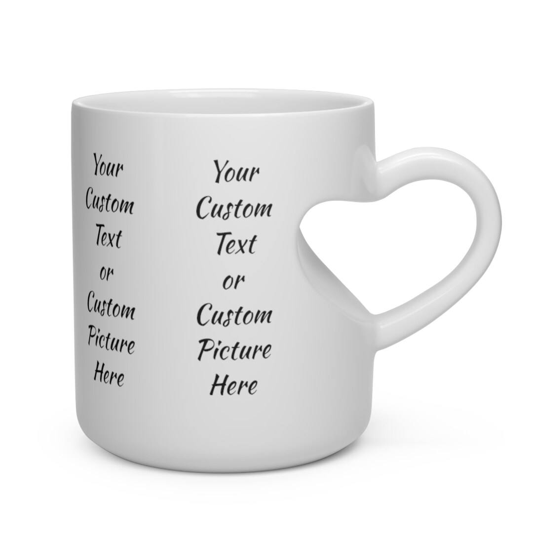 Custom Heart Shape Mug Etsy