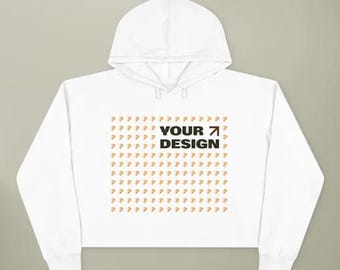 Custom Crop Hoodie: Combed Cotton Blend, Raw Hem Pullover