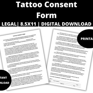Tattoo Consent Form: Legal Agreement (Printable PDF, PNG, JPG, Word)