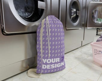 Custom Laundry Bag: Modern Polyester Hamper with Drawstring