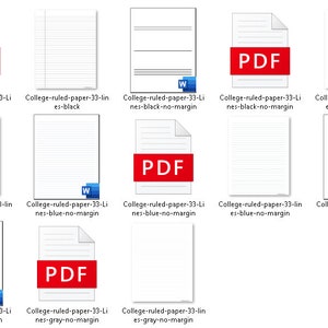 Printable and Editable Lined Paper : Wide, College, Narrow Rule, Margin ...