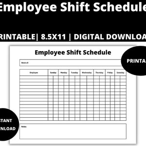 Employee Shift Schedule : Employee Work Schedule, Staff Scheduling, Shift Scheduler