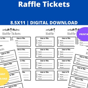 Loterijtickets: afdrukbare zwart-witte loterijkaarten voor elk evenement.