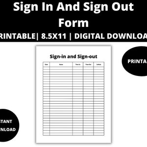 Sign In And Sign Out Sheet : Attendance Sheet, Attendance Log, Attendance Record