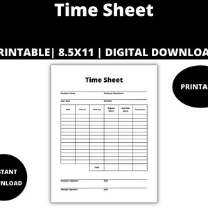 Employee Time Sheet Template: Printable Time Log (PDF, PNG, JPG)